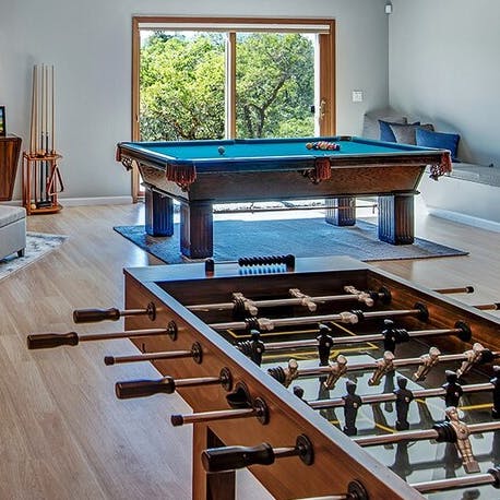Play pool, ping pong and table football in the games room