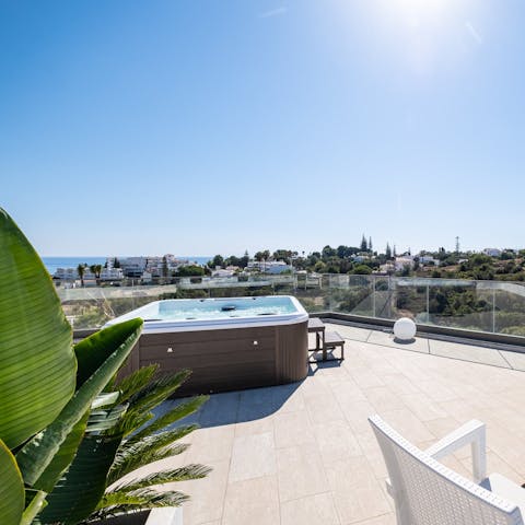 Book the rooftop jacuzzi for sunset-watching, as an extra holiday treat