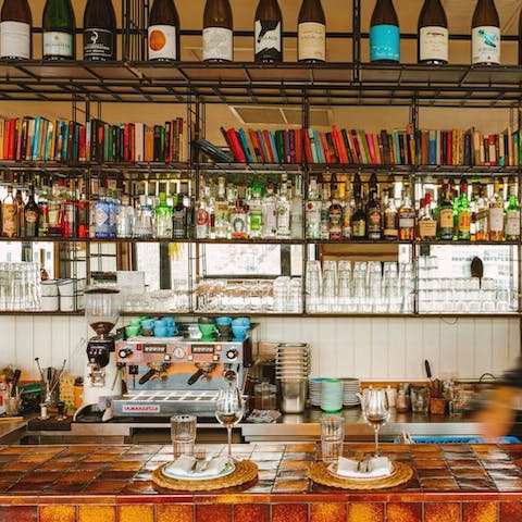 Grab a coffee to go in between meetings from the cafe