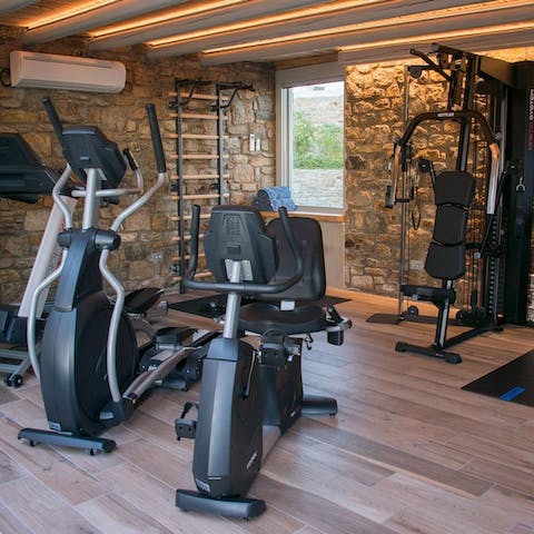 Work up a sweat at the home's on-site gym