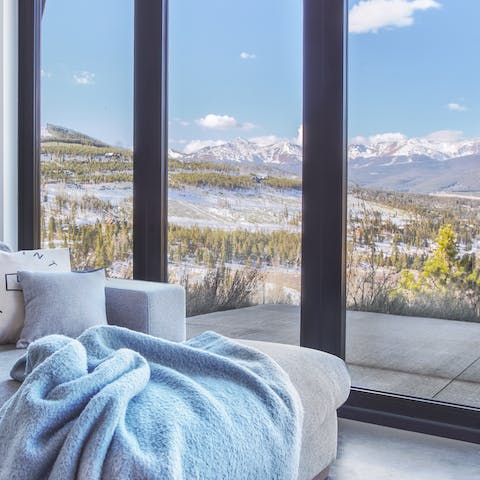 Curl on the sofa and admire the Breckenridge mountain views