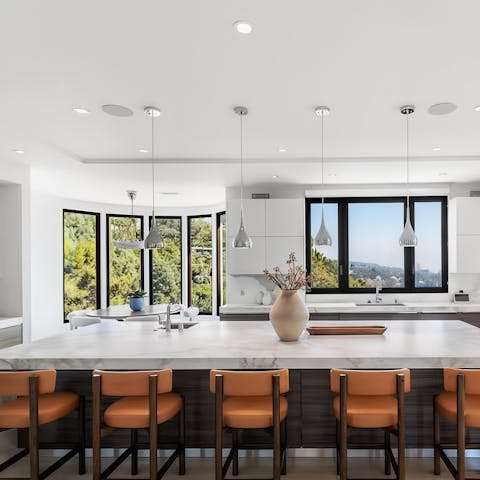Enjoy sunrise and sunsets from every vantage point of this elegant home
