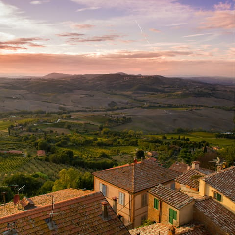 Drive into the hilltop town of Montepulciano and dig into traditional cuisine