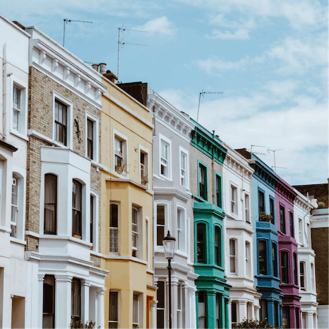 Head down to the cafes and boutiques of nearby Portobello Road 