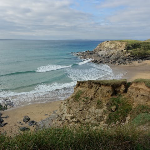 Take a short five-minute drive to Cornwall's beautiful beaches