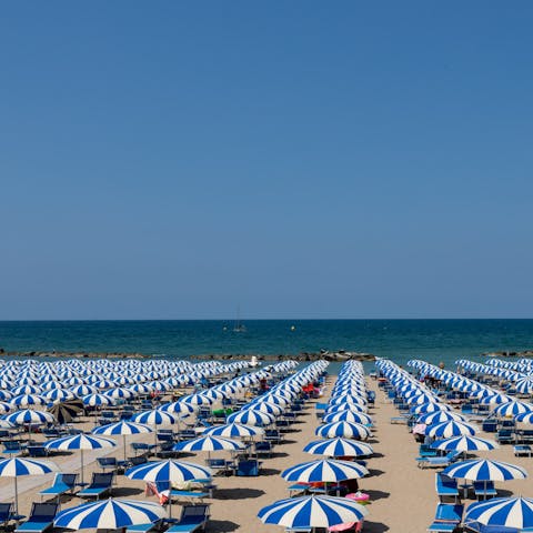 Spend the day at Cattolica's beaches, less than a five minute walk away
