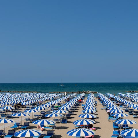 Spend the day at Cattolica's beaches, less than a five minute walk away