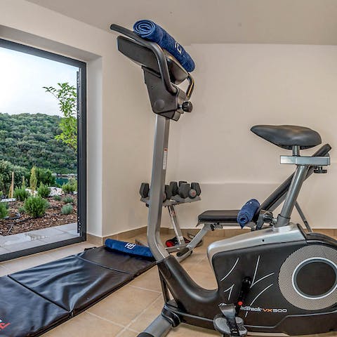 Keep up your fitness regime in the private gym