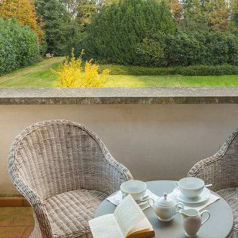 Start your mornings with tea and coffee on the balcony
