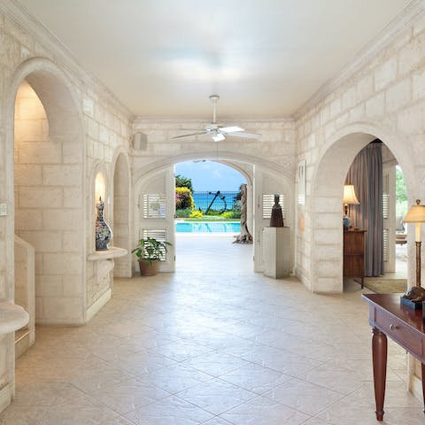 Admire the sea view that greets you as you enter the home