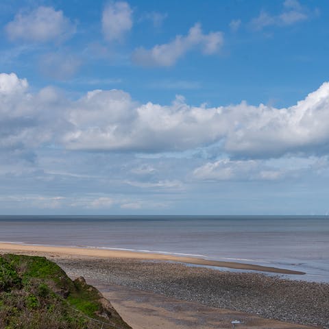 Spend the day on Cromer Beach, a ten-minute drive away