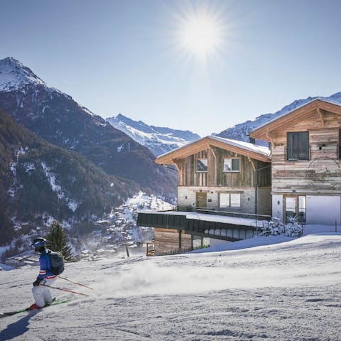 Ski directly to the home when conditions are right