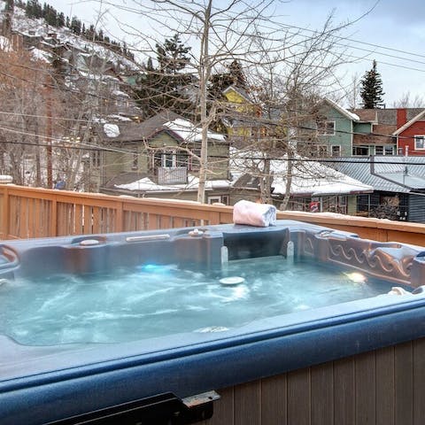 Watch the world go by from the balcony's hot tub