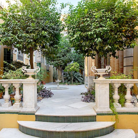 Stroll through the beautiful Andalusian patio to access the apartment