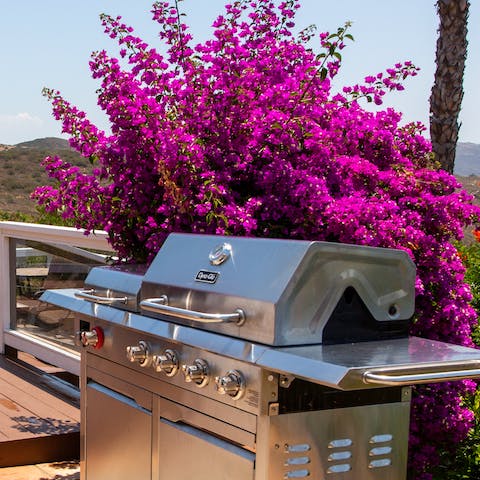 Light up the barbecue before dining under the stars