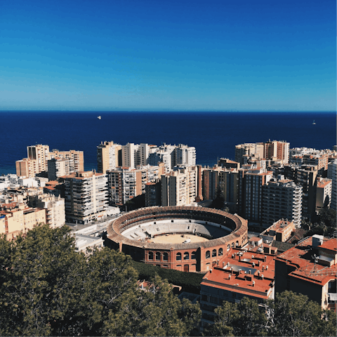 Take in views over Málaga from Mirador del Gibralfaro, over half an hour away