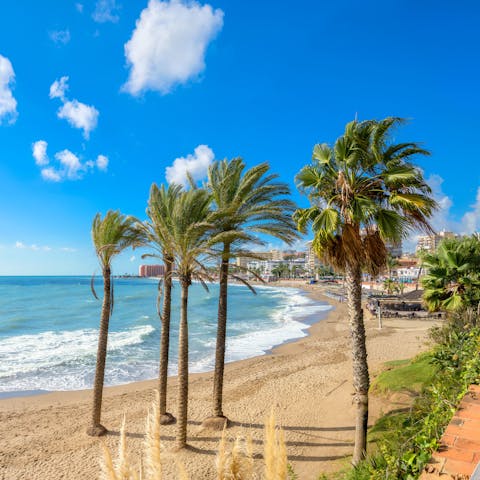 Walk to the sandy Playa de Santa Ana in under five minutes and sprawl out on the beach