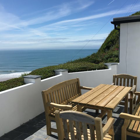 Enjoy a meal alfresco on the sunny terrace