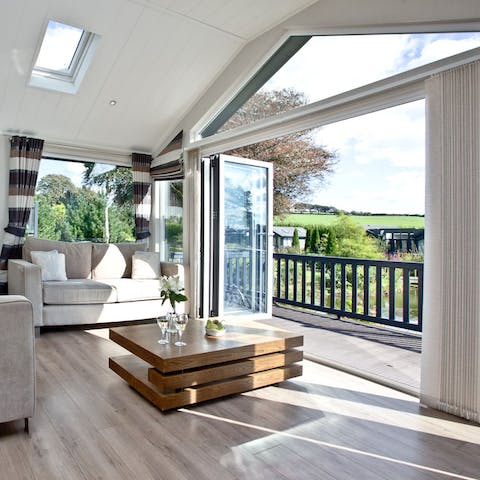 Slide open the bi-fold doors to let the sunshine in 