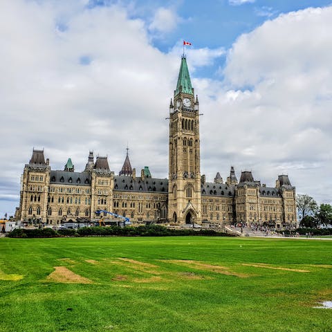 Visit Parliament Hill, easily reachable on foot