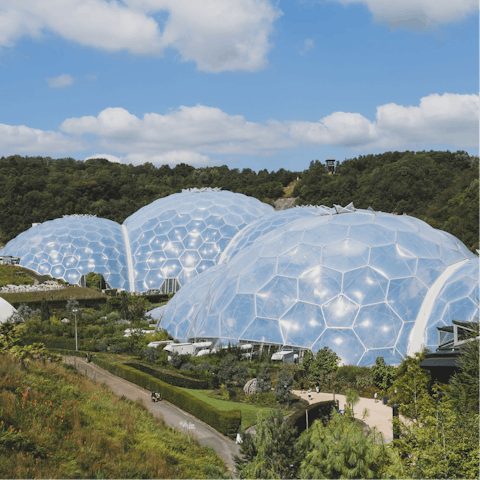 Be inspired by the wonder of nature at the Eden Project - a thirty-six-minute drive