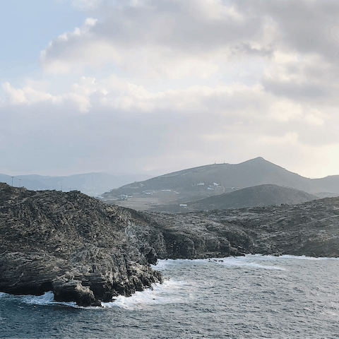 Explore the breathtaking beauty of Southwest Paros – the beach is only a six–minute drive away 