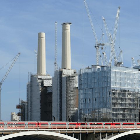 Admire the iconic Battersea Power Station building, less than 3 miles from home