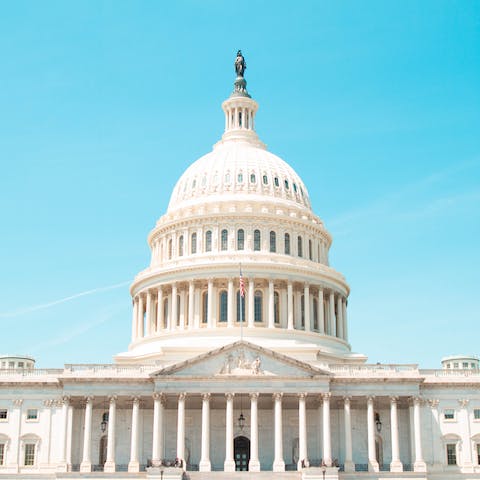 Visit the United States Capitol, just over thirty minutes away on foot