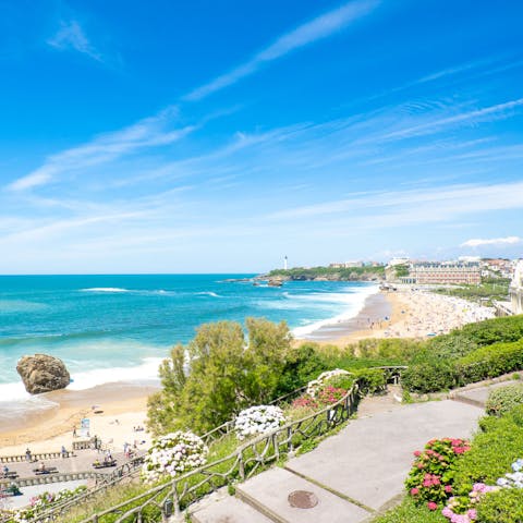 Walk to Biarritz's sun-soaked beach in just four minutes