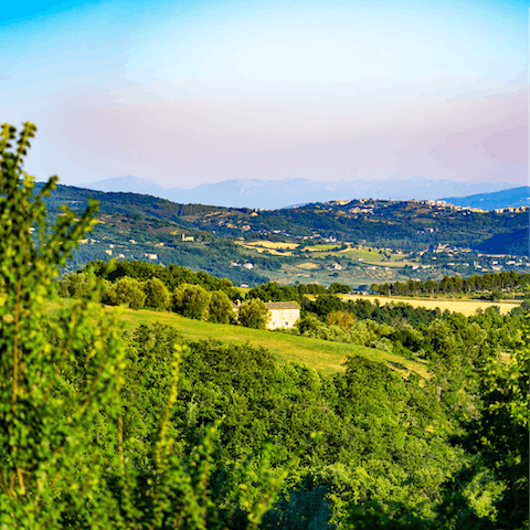 Explore Umbria's beautiful woods and cultivated meadows