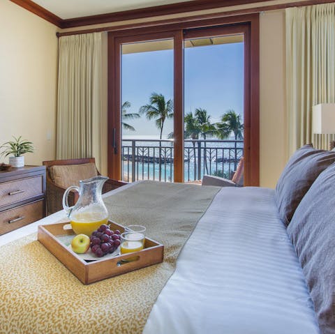 Wake up to ocean views each morning in the master bedroom