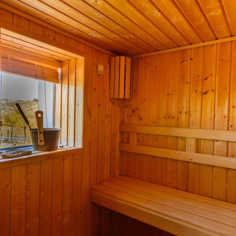 Start the day with an invigorating spell in the villa's very own sauna