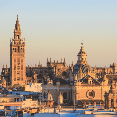 Visit Seville Cathedral, less than five minutes away on foot