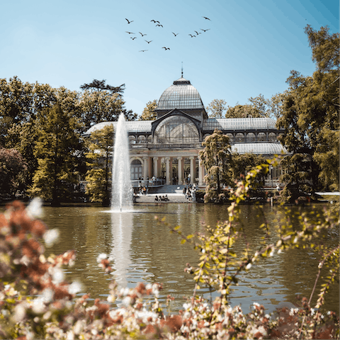 Stroll for twenty-five minutes through Parque de El Retiro until you reach Palacio de Cristal