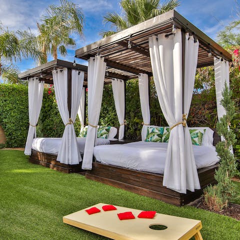 Treat yourself to a post-lunch snooze on one of the cabanas