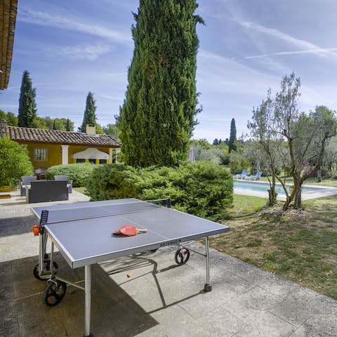 Challenge your family to a game of table tennis outside the games room