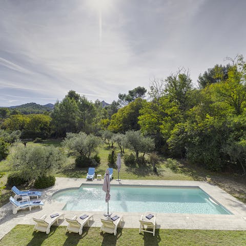 Laze around the private, heated pool as you take in the fresh country air