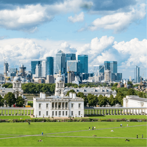 Get a view of the city from Greenwich Park, just twenty-four minutes away on the DLR