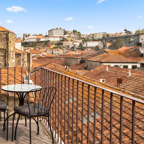 Admire the vistas of Porto and the D. Luís I Bridge from your private balcony