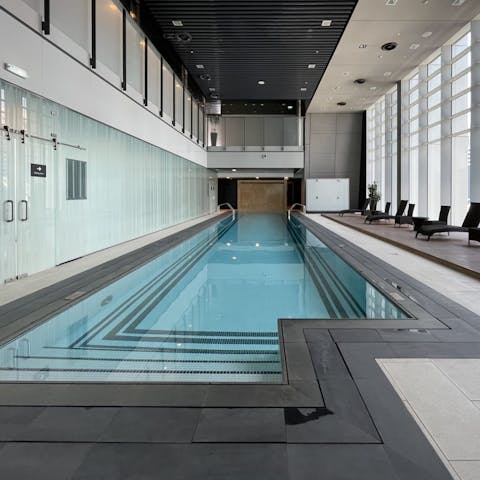 Pad down to the building's indoor swimming pool for morning laps
