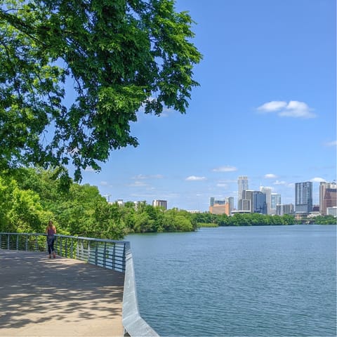 Go for a stroll along the Colorado River in Butler Metro Park, a five-minute walk away