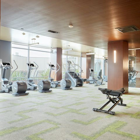 Head to the on-site fitness centre for an invigorating start to the day