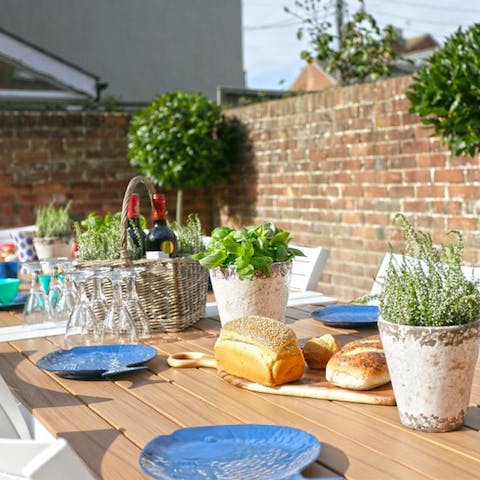 Get beach ready with a hearty breakfast outside 