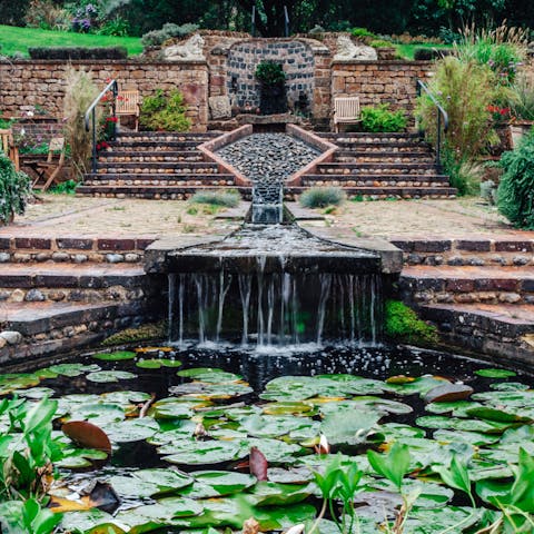 Let the water feature calm your spirit