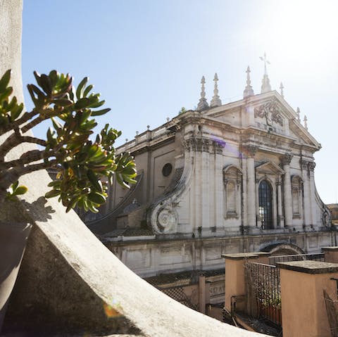 Take in the stunning view of Sant'Ignazio from your private balcony