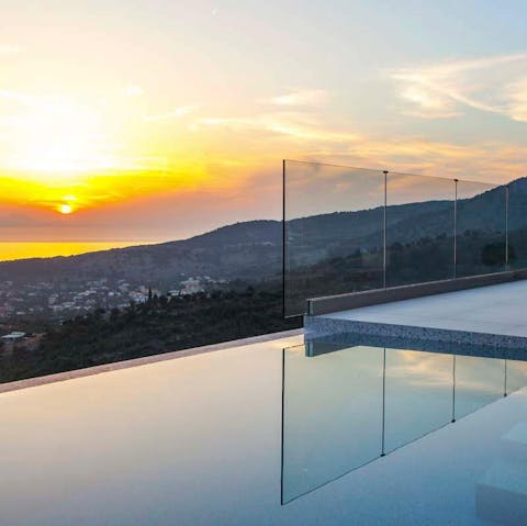 Watch incredible sun sets with a glass of local wine on the terrace