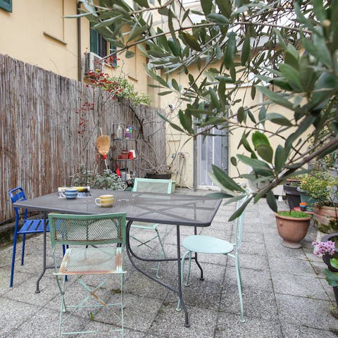 Take your morning espresso out to your private terrace in the sunshine