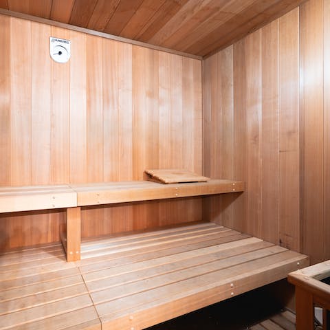 Work up a sweat in the home's sauna