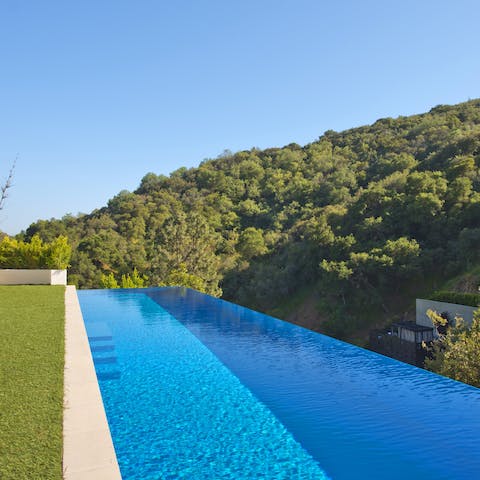 Cool down with a dip in the infinity pool