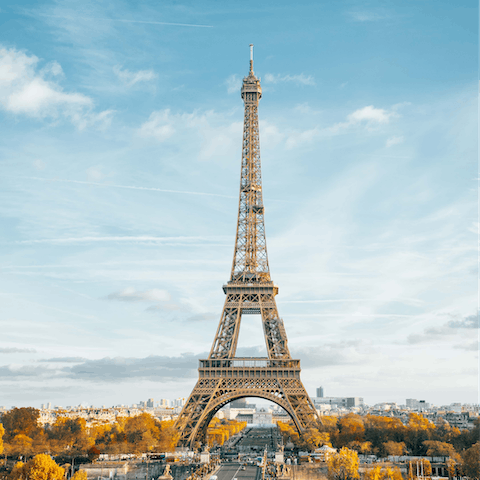 Go for a short stroll over the river to the Eiffel Tower 